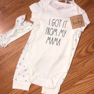 Rae Dunn 2 Piece Set. Headband Included. New With Tags!